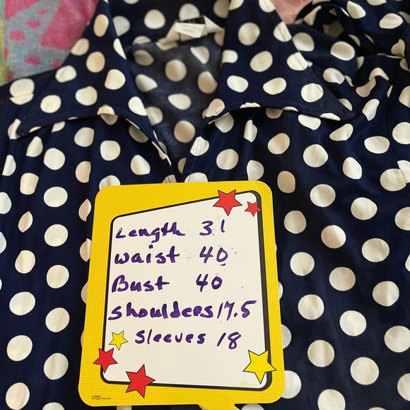 Mr Blackwell woman’s button up blue and white shirt used vintage large - Picture 8 of 11